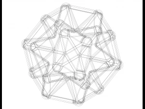 Wireframe Shape Excavated Dodecahedron 3D Print Model