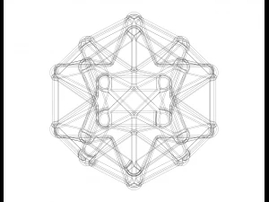 Wireframe Shape Excavated Dodecahedron 3D Print Model