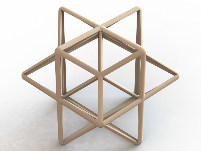Wireframe Shape First Stellation of The Rhombic Dodecahedron Modelo de impresión 3D .c4d .max .obj .3ds .fbx .stl .blend 
