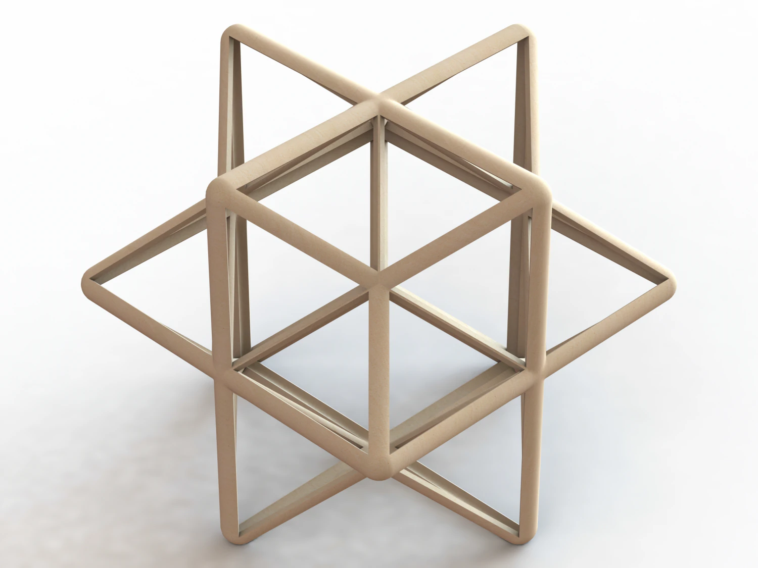 Wireframe Shape First Stellation of The Rhombic Dodecahedron 3D Print Model .c4d .max .obj .3ds .fbx .stl .blend 