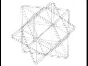 Wireframe Shape First Stellation of The Rhombic Dodecahedron 3D Print Model