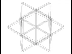 Wireframe Shape First Stellation of The Rhombic Dodecahedron 3D Print Model