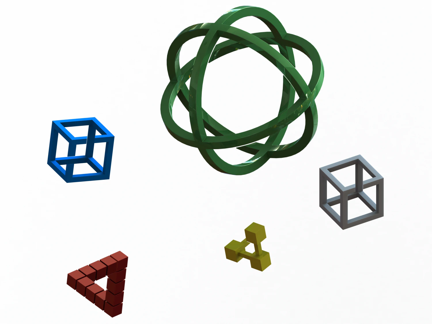 Impossible Objects by MC Escher 3D Print Model .c4d .max .obj .3ds .fbx .stl .blend