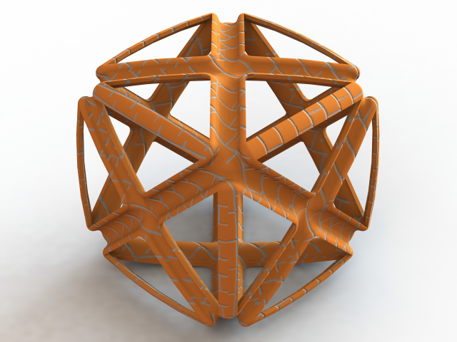 Wireframe Shape Geometric X Cube Model Cetak 3D .c4d .max .obj .3ds .fbx .stl .blend 