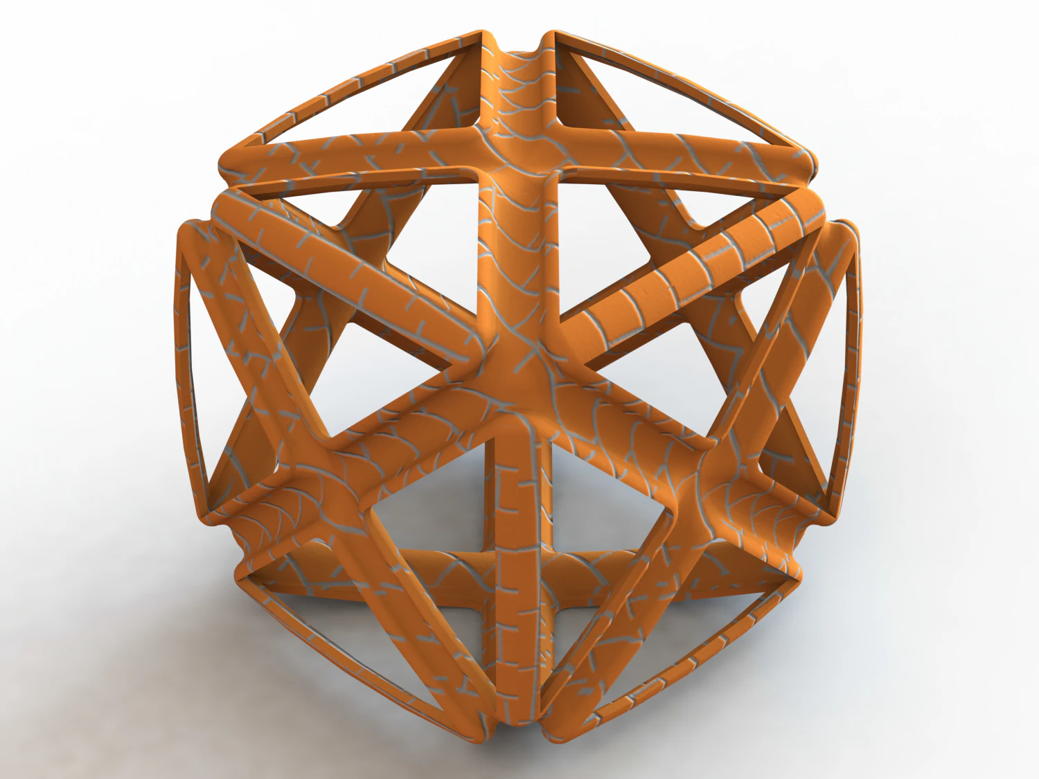 Wireframe Shape Geometric X Cube 3D Print Model .c4d .max .obj .3ds .fbx .stl .blend 