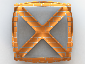 Wireframe Shape Geometric X Cube Model Cetak 3D