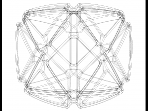 Wireframe Shape Geometric X Cube Model Cetak 3D