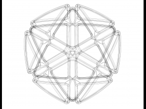 Wireframe Shape Geometric X Cube Model Cetak 3D