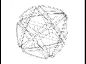 Wireframe Shape Geometric X Cube Model Cetak 3D
