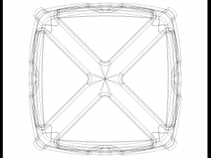 Wireframe Shape Geometric X Cube Model Cetak 3D