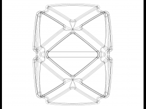 Wireframe Shape Geometric X Cube Model Cetak 3D