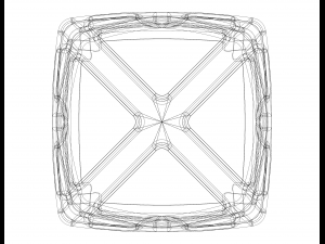 Wireframe Shape Geometric X Cube Model Cetak 3D