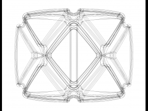 Wireframe Shape Geometric X Cube Model Cetak 3D