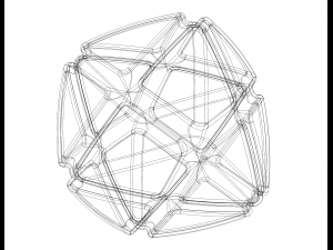Wireframe Shape Geometric X Cube Model Cetak 3D