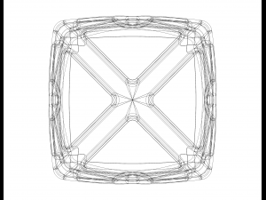 Wireframe Shape Geometric X Cube Model Cetak 3D