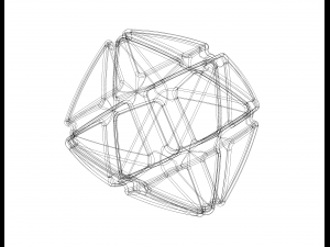 Wireframe Shape Geometric X Cube Model Cetak 3D