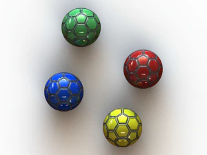 Coloured Plastic Football Ball 20 cm 3D Print Model