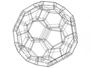 Wireframe Shape Truncated Icosahedron 3D Print Model