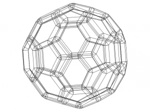 Wireframe Shape Truncated Icosahedron 3D Print Model