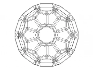 Wireframe Shape Truncated Icosahedron 3D Print Model