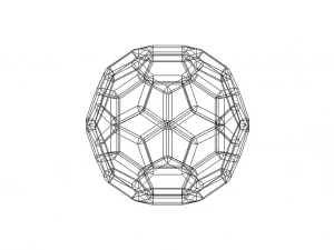 Wireframe Shape Truncated Icosahedron 3D Print Model