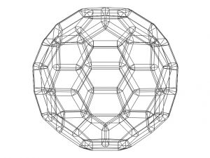 Wireframe Shape Truncated Icosahedron 3D-printmodel