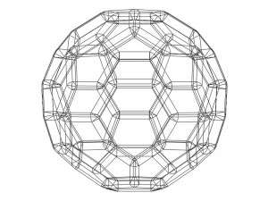 Wireframe Shape Truncated Icosahedron 3D Print Model