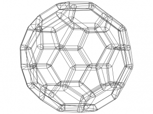 Wireframe Shape Truncated Icosahedron 3D-printmodel