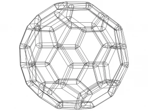 Wireframe Shape Truncated Icosahedron 3D Print Model