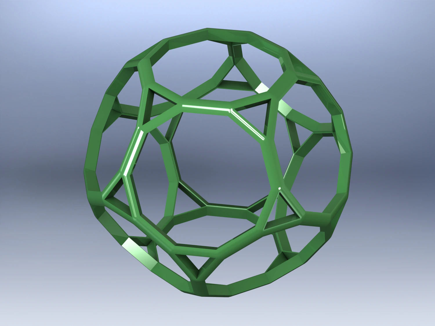 Wireframe Shape Truncated Dodecahedron 3D Print Model .c4d .max .obj .3ds .fbx .stl .blend 