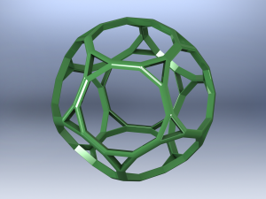 Wireframe Shape Truncated Dodecahedron 3Dプリントモデル