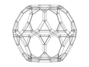 Wireframe Shape Truncated Dodecahedron 3D Print Model