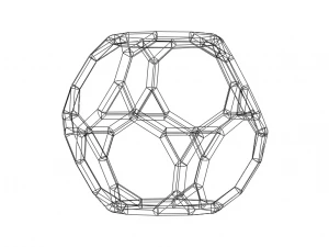 Wireframe Shape Truncated Dodecahedron 3D Print Model