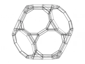 Wireframe Shape Truncated Dodecahedron 3D Print Model