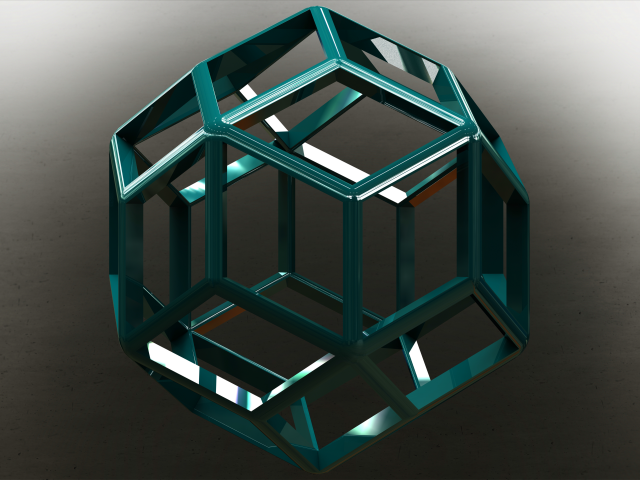 Wireframe Shape Rhombic Triacontahedron 3Dプリントモデル .c4d .max .obj .3ds .fbx .stl .blend 