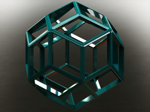Wireframe Shape Rhombic Triacontahedron 3D Принт Модель