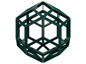 Wireframe Shape Rhombic Triacontahedron 3Dプリントモデル