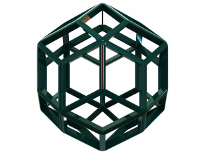 Wireframe Shape Rhombic Triacontahedron 3D Print Model