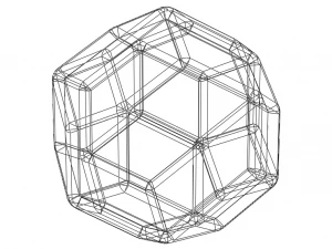 Wireframe Shape Rhombic Triacontahedron 3D Print Model
