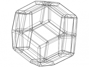 Wireframe Shape Rhombic Triacontahedron 3Dプリントモデル