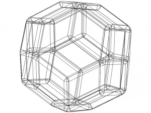 Wireframe Shape Rhombic Triacontahedron 3D Print Model