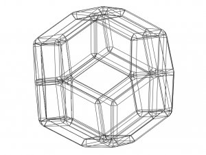 Wireframe Shape Rhombic Triacontahedron 3Dプリントモデル