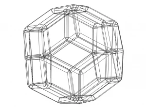 Wireframe Shape Rhombic Triacontahedron 3D Print Model