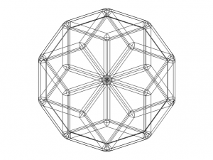 Wireframe Shape Rhombic Triacontahedron 3Dプリントモデル