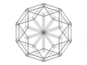 Wireframe Shape Rhombic Triacontahedron 3D Print Model