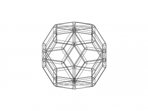 Wireframe Shape Rhombic Triacontahedron 3Dプリントモデル