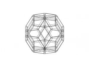 Wireframe Shape Rhombic Triacontahedron 3D Print Model