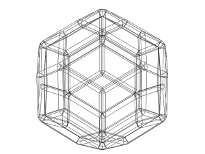 Wireframe Shape Rhombic Triacontahedron 3Dプリントモデル