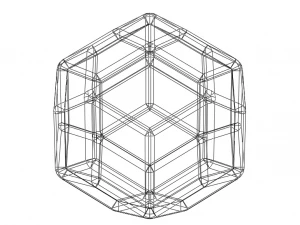 Wireframe Shape Rhombic Triacontahedron 3D Print Model
