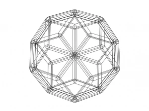 Wireframe Shape Rhombic Triacontahedron 3D Print Model